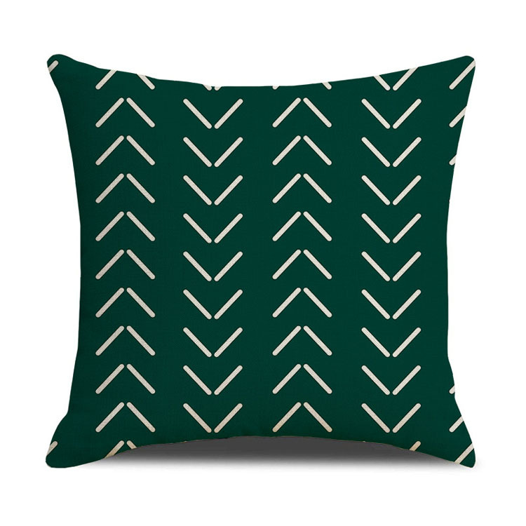 Nordic Home Decor Pillowcase Office Car Cushion Custom Digital Printing Linen Geometric Cushion Cover