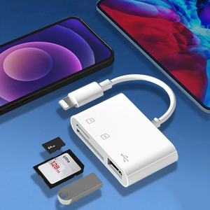 适用于iphone14的OTG读卡器适配器3合1 8pin至USB3.0转换电缆标清/TF存储卡 - Product Image 5