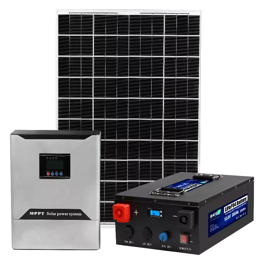 Energia solar doméstica com gerador solar de 1000w 3000w, 12v 50ah 100ah 200ah, banco de energia de lítio