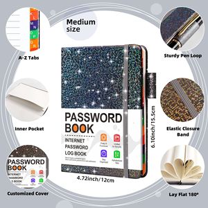 Alfabetik sekmeler ile küçük A3 deri şifre kitap web sitesi Logins ve şifre kaleci için Internet adresi organizatör & Logbook - Product Image 2