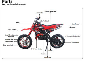 Durable 49CC Mini Pocketbikes Children New Outdoor Off-Road Riding Minibikes Electric Fuel <strong>50cc</strong> 2 Stroke <strong>Engine</strong> Plastic Chain - Product Image 4