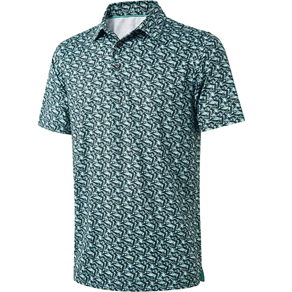 Camiseta deportiva de poliéster y LICRA para hombre, camisa de alta calidad con logotipo personalizado, de secado rápido, a la moda, para Golf, venta al por mayor