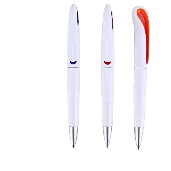 Klassischer Two-Tone Twist Design Kugelschreiber Schwan Haken Stift hochwertige Werbe-Kunststoff-Stift