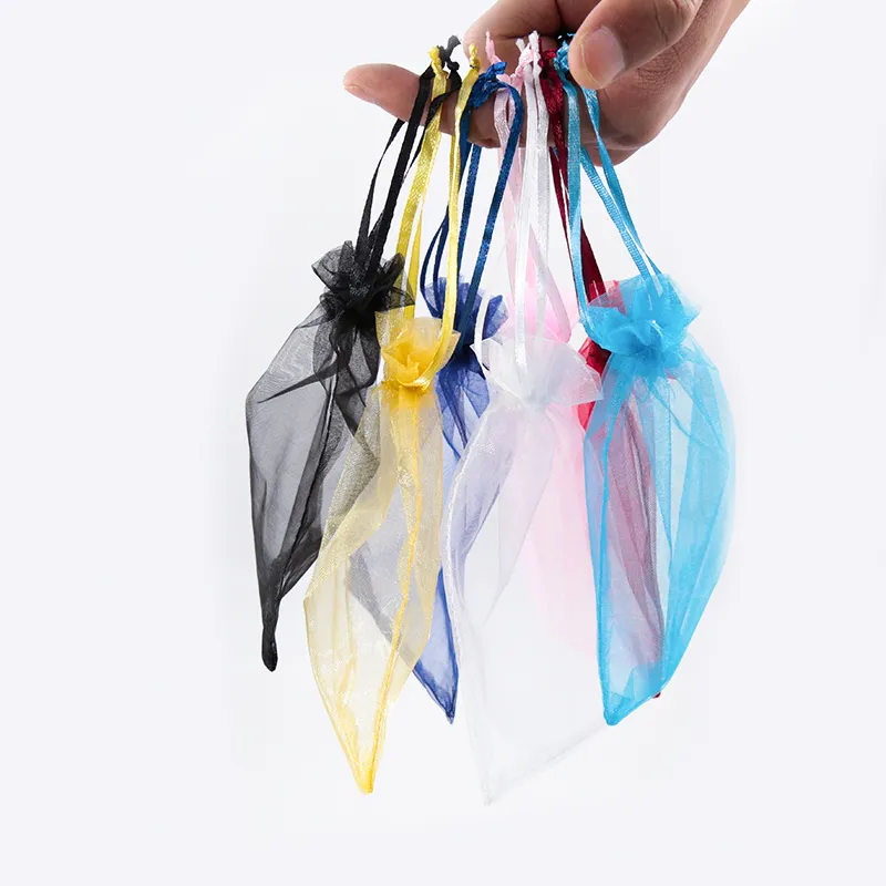drawstring 3x4 black custom printed packaging organza pouch bags large wholesale organza jewelry bag