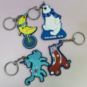 Nóng bán món quà phát sáng tối cao su Keyring chết cắt Keychains trống keyrings tùy chỉnh mềm PVC Keychain - Product Image 3