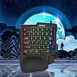 Single Hand Luminous Gaming Keyboard Mouse With Wrist Rest LED Backlit 35 Keys Ergonomic <strong>Game</strong> <strong>Controller</strong> for <strong>Computer</strong> PC - Product Image 4