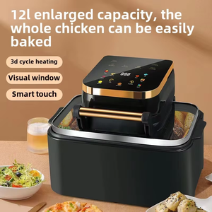 1350W 8L多功能翻盖卤素烤箱6合1空气油炸锅家用和房车用电塑料炊具 - Product Image 3