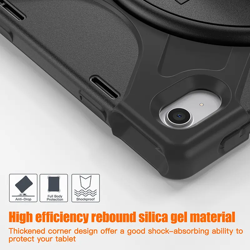 Thick silicone shockproof rugged tablet case for iPad 10th Generation 10.9 inch 2022 heavy duty cover with shoulder strap stand