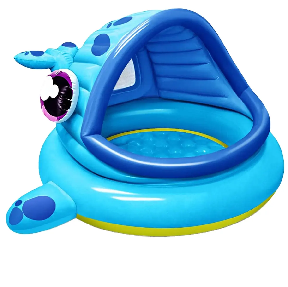 Inflatable Cá voi tán trẻ sơ sinh hồ bơi Float cho trẻ em tuổi 6-36 tháng bé thổi phồng hồ bơi với Sun Shade cho nước chơi