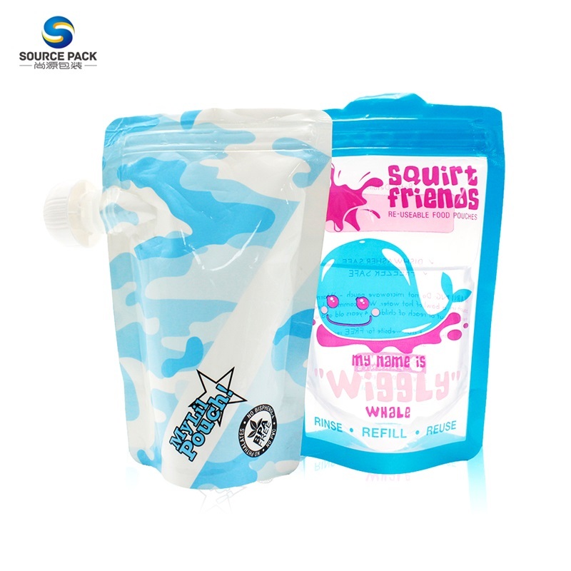 Stand Up Spout Reusable Baby Food Pouch