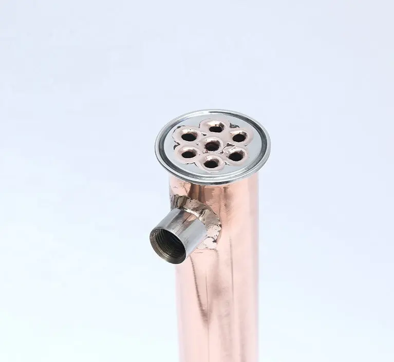 Tri braçadeira de cobre espingarda condensador troca de calor deflegmator refluxo coluna de aço inoxidável moonshine acessórios