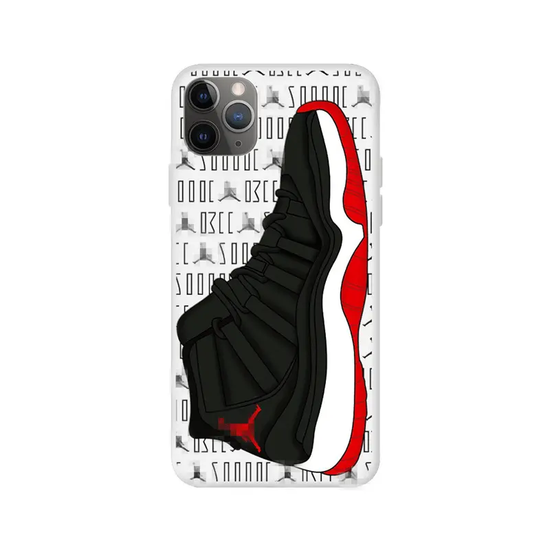 Sneaker Casing Ponsel TPU Lembut, Casing Penutup Ponsel Olahraga Pola Desainer Pribadi untuk Iphone 8 Plus X Xr 11 12 13 Pro Max