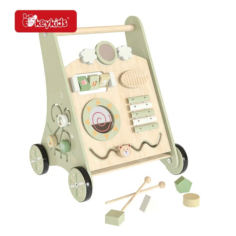 Juguetes Montessori de madera 2 en 1, andador de actividades para bebés con OEM W16E240