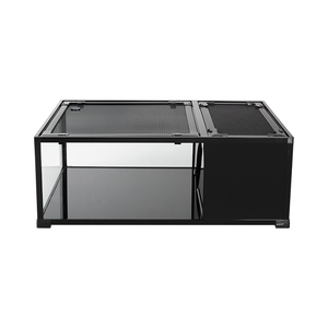 REPTIZOO RKE0204 iki bir tamamen ayrılabilir Deluxe kolay temiz kaplumbağa evi ve aktif ve dinlenme alanı ile sürüngen yaşam alanı - Product Image 1