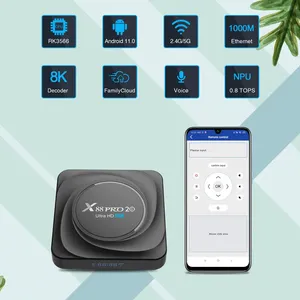 X88โปร20ชุดท็อปกล่อง rk3566แอนดรอยด์11แบนด์คู่กล่องทีวี BT WIFI 8K พร้อมรีโมทควบคุมด้วยเสียงอัจฉริยะ
