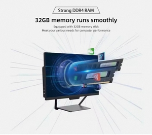 Factory Supply 1920x1080 23.8 Inch <strong>LCD</strong> Panel Desktop <strong>Computer</strong> Aio <strong>Monitor</strong> All in One Touchscreen Pc for Ome Use - Product Image 4