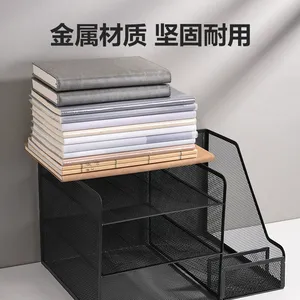 Metal <strong>File</strong> Storage Rack Desktop Storage Rack Office Complete <strong>File</strong> Storage Three-layer <strong>File</strong> Rack - Product Image 3