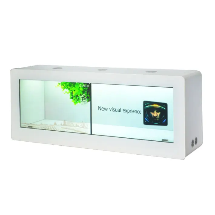 65,75,85,86,98 pollici 3d olografico olografico display cabinet trasparente scatola lcd segnaletica