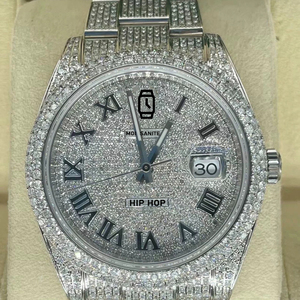 Bán Buôn Tùy Chỉnh VVS D Moissanite Đồng Hồ Cơ Khí Người Đàn Ông Thép Không Gỉ Ban Nhạc Con Trỏ Quay Số ETA Phong Trào 100 Thanh Nước - Product Image 2