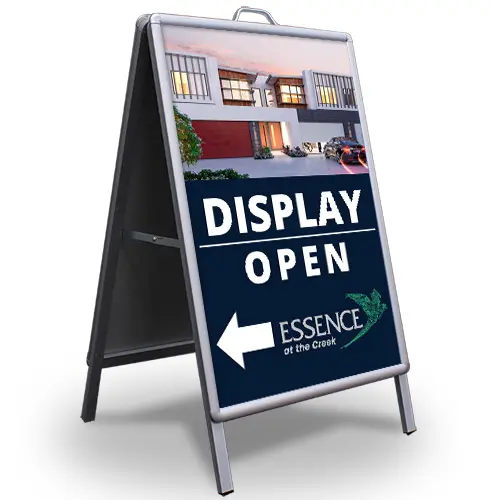 Outdoor Display A Frame with Printed Poster, Poster Stand for Retail Store