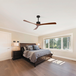 New <strong>Product</strong> Modern Smart Fan 52 Inch 3 Blade <strong>Solid</strong> Wood Mute Ceiling Fan With Remote <strong>Control</strong> - Product Image 2