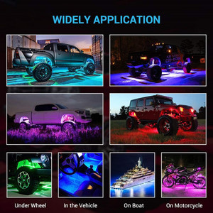 Liwiny ไฟร็อค RGBW 4 6 8 10 12pods ไฟ LED RGB ร็อคควบคุมแอพพลิเคชั่น12V 9W ชุดอันเดอร์บอดี้สำหรับรถบรรทุก ATV UTV offr-OAD - Product Image 5