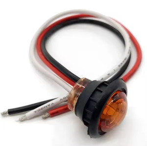 SEROK 3/4&quot; Round 3led Dual Color <strong>Revolution</strong> <strong>LEDs</strong> Rear Side Marker Indicators Light for Truck Car Bus Trailer Chrome Trailer Side - Product Image 2