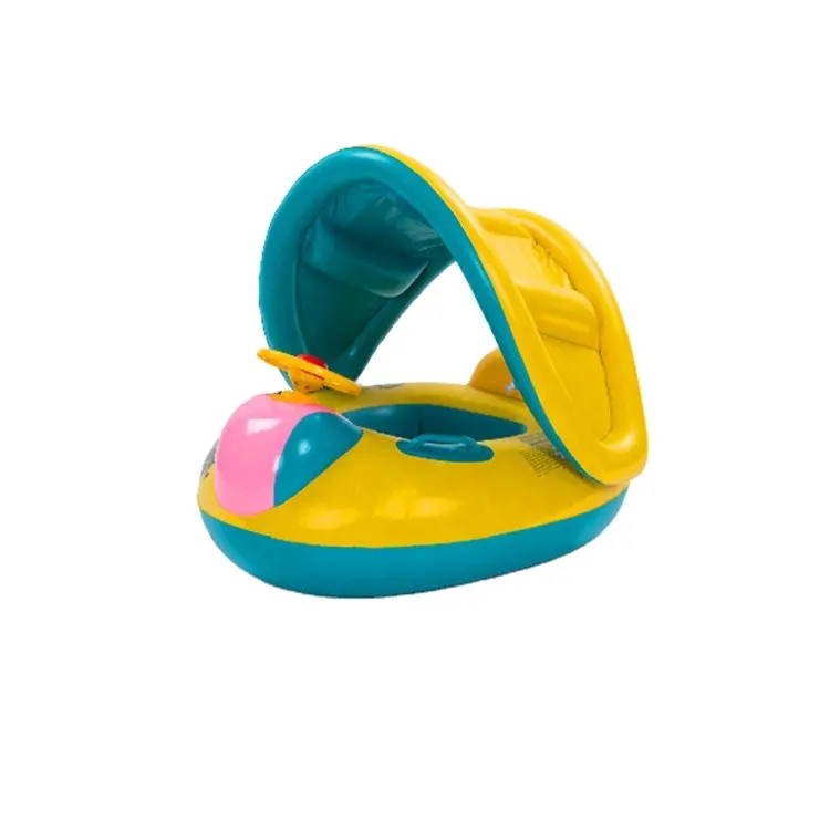 صغيرة السباحة المياه في الهواء الطلق ألعاب الأطفال البلاستيكية قارب قابل للنفخ مع مظلة
