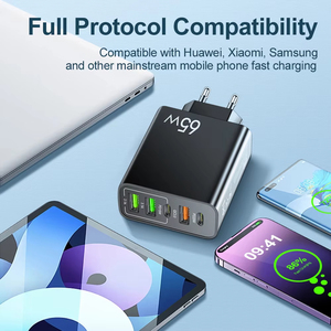 急速充電携帯電話充電器5V4Aヨーロッパ、アメリカ、イギリスの標準PD3USBマルチポートアダプター充電器 - Product Image 6