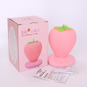 2022 New Design Creative Energy-saving Fun Strawberry Shape USB <strong>Charging</strong> Silicone <strong>Lamp</strong> Touch Switch Sleeping Night Light - Product Image 6