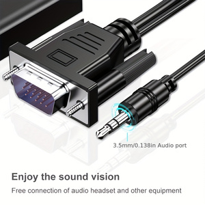 Adaptador VGA a HDMI con convertidor de audio macho a hembra VGA Adaptador de audio y video de 1080p con cable de alimentación USB. - Product Image 4