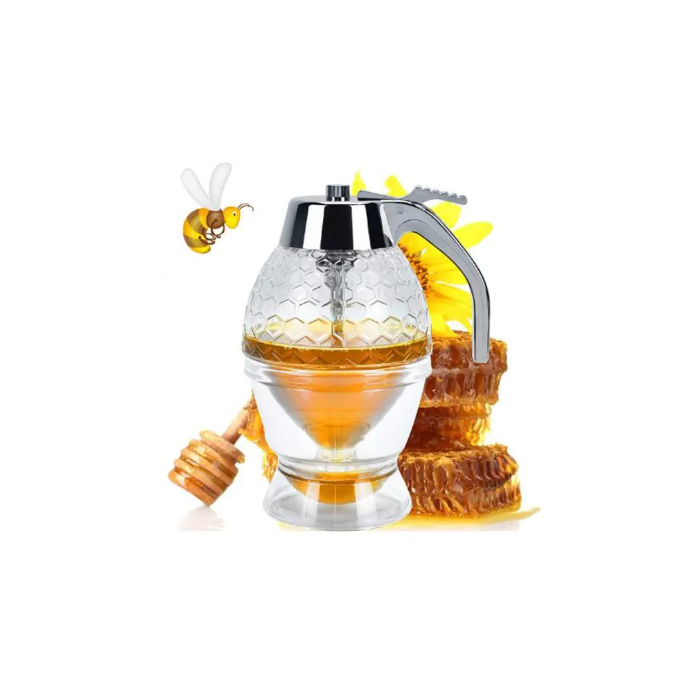 De vidrio de miel de dispensador