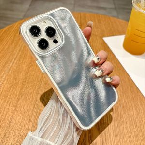 Ins人気のシンプルなピュアカラーケースイヤースタイルカバーレディース電話シェルブラックウェーブエッジの女の子のためのモバイルケース - Product Image 1