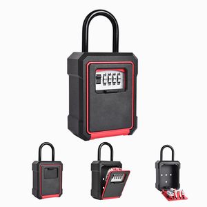 BBDHOME Popular High Quality 4-Digit Combination Password Suspension Type Storage Black <strong>Red</strong> Aluminum Alloy Key <strong>Lock</strong> <strong>Box</strong> - Product Image 1