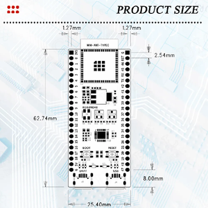 Scheda di sviluppo Esp32-s3-devkitc-1U Bt 2.4g modulo Wifi per Arduino 8mb Psram 16mb Flash N16r8 44pin Cp2102 Type-c Esp32 S3