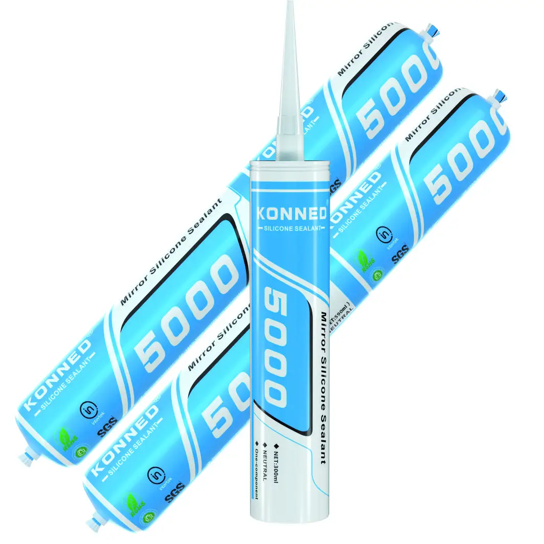 KONNED ביצועים גבוהים שקוף נייטרלי ריפוי סיליקון איטום דבק דבק זכוכית KND-5000