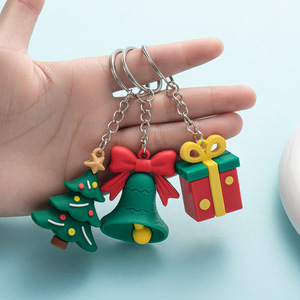 Sevimli noel ağacı ve noel baba Metal anahtarlık kolye küçük peluş oyuncak anahtar kullanım ve hediye vermek için - Product Image 4