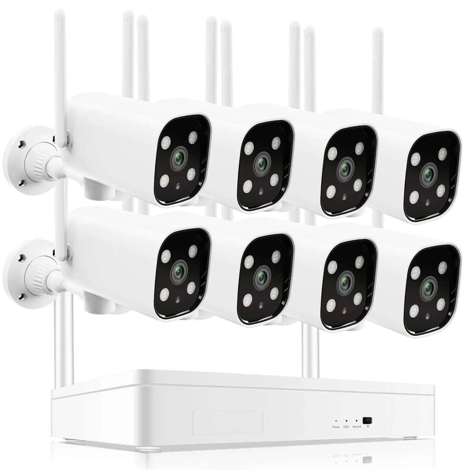 Sistema inalámbrico de cámara de seguridad para el hogar, kit de videovigilancia con alarma, wifi, visión nocturna a color, ANRAN, 8 canales, 5MP, nvr