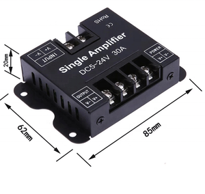 Amplificador LED de 30A DC, 5V, 12V, 24V, 1CH, repetidor de sincronización de señal PWM, expansor de potencia para controlador de atenuación de luz de tira COB de un solo Color - Product Image 1
