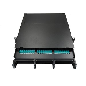 Panel de conexión de fibra óptica 1U 19 ''hasta 144 fibras (MPO/LC/SC/ST/FC) Caja de montaje en rack Cajón deslizante ODF para centro de datos/FTTX - Product Image 1