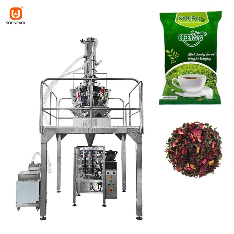 बहु-कार्य चाय वैक्यूम फीडिंग भरने वाले वजन पैकिंग मशीन चाय पैकेजिंग मशीनरी