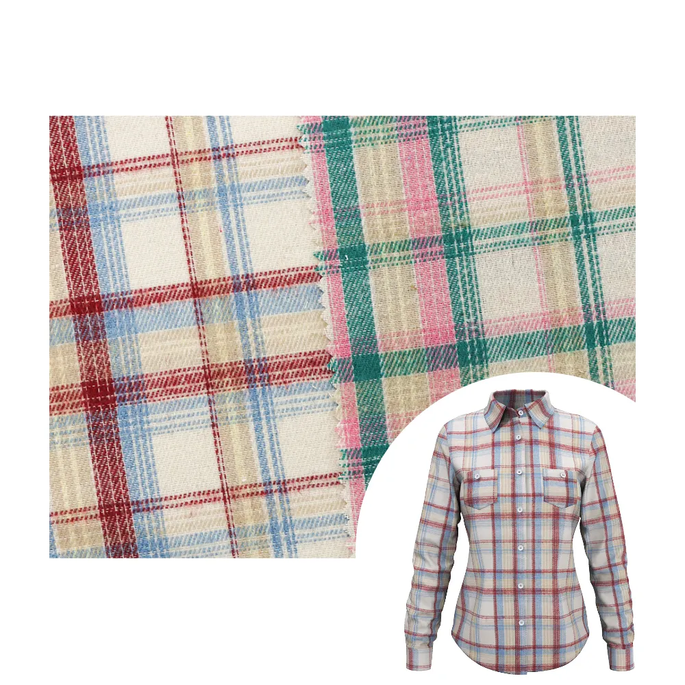 Großhandel flanell Polyester Baumwolle TC-Garn gefärbter Stoff Check-Tartan Plattiertstoff Schuluniform Stoff für Shirt