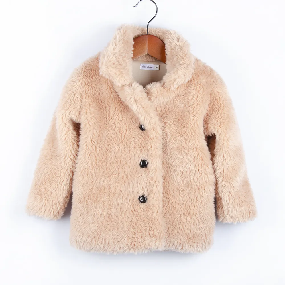Faux Coats Baby Clothes Fleece Coat Cardigan Thick Warm Kids Outerwear Clothes Little Girl Fur Coat