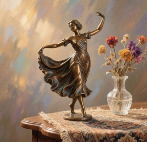 Một nghề thủ công kim loại kích thước thật của hai người nhảy múa, làm bằng sắt hoặc đồng, tượng trưng cho tình yêu trong công viên. - Product Image 3