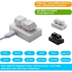 Drop Shipping Mini RGB USB 2キーカスタムゲーム有線プログラマブルDIYメカニカルゲームDIYキーボード - Product Image 3