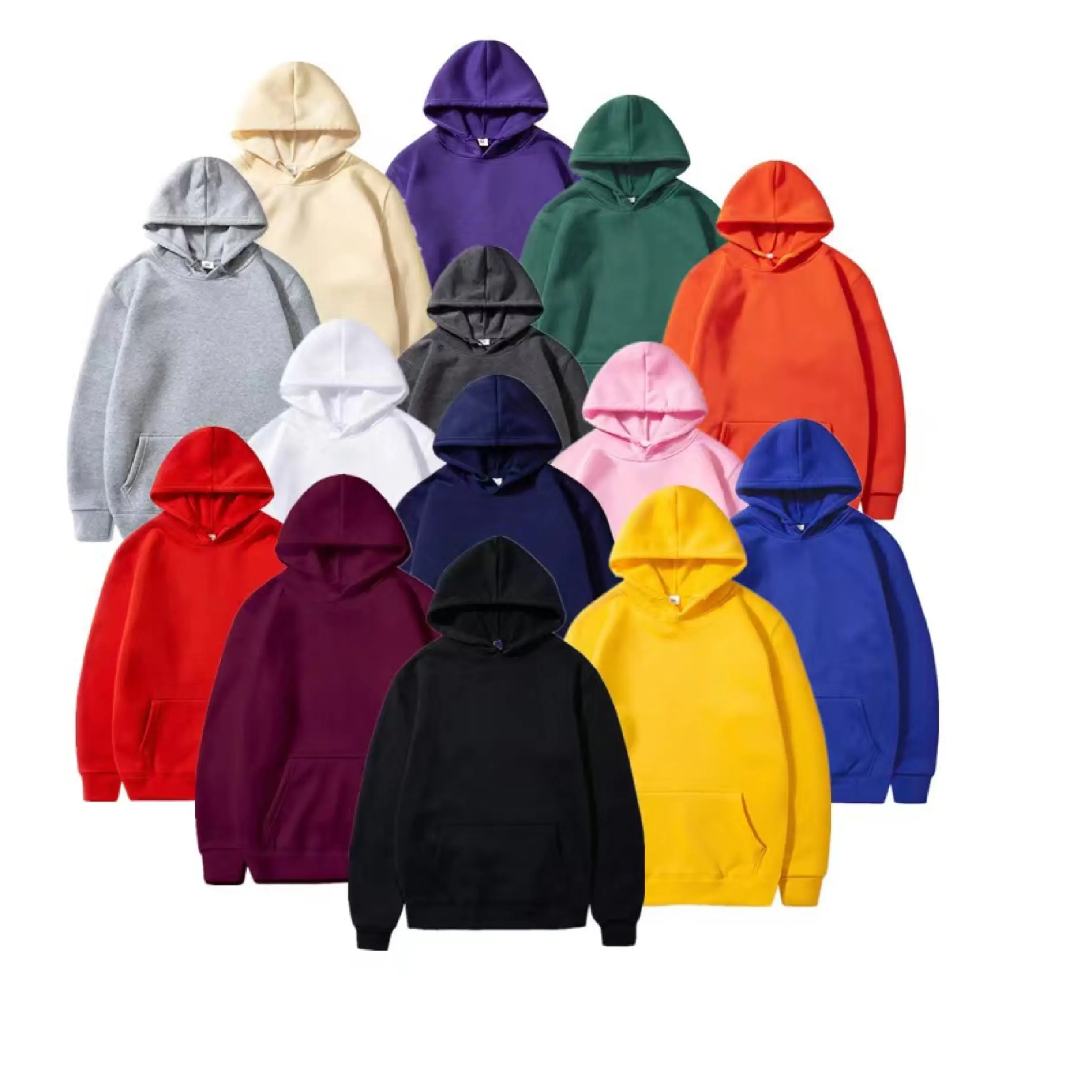 100% polyester pamuk boş düz erkekler kazak unisex svetşört özel puf baskılı büyük boy hoodies