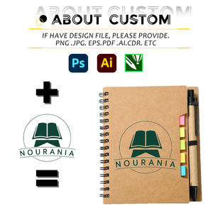 Venta al por mayor de Bloc de notas Kraft con bolígrafo, logotipo personalizado, notas adhesivas, cuaderno de papel Kraft ecológico, minicuaderno de notas impresas con bolígrafo - Product Image 3