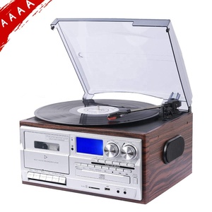 多機能hi fi technics am/fmラジオターンテーブルビニールレコードプレーヤー音楽システムUSB CDブルートゥース再生 - Product Image 1