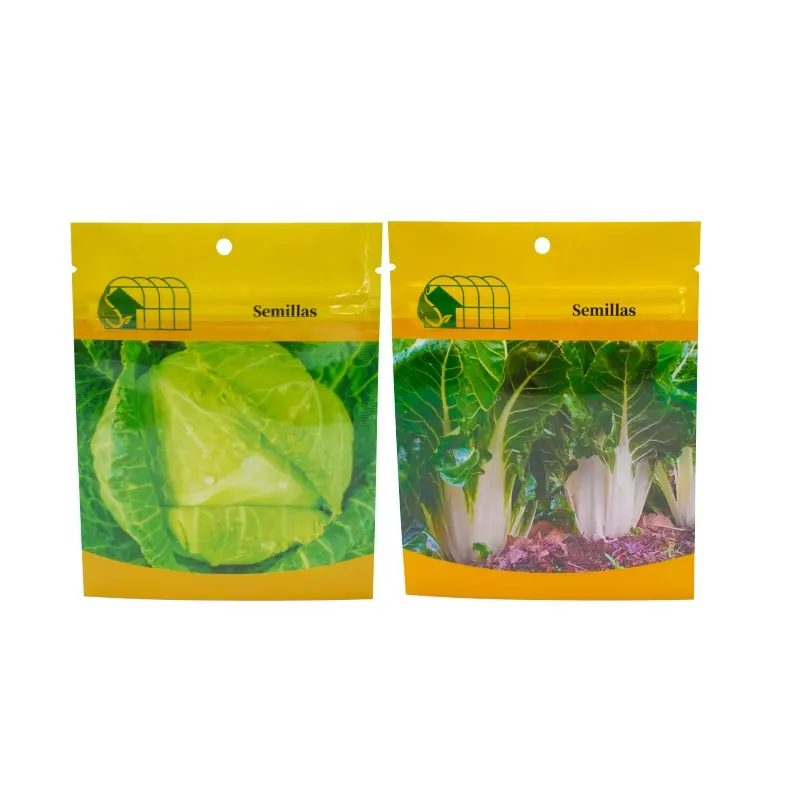 Biodegradable 3-Sided Self-Sealing Aluminum Foil Bag Moisture-Proof Smell-Proof for Storing Fruit Vegetable Seeds Plastic Bags