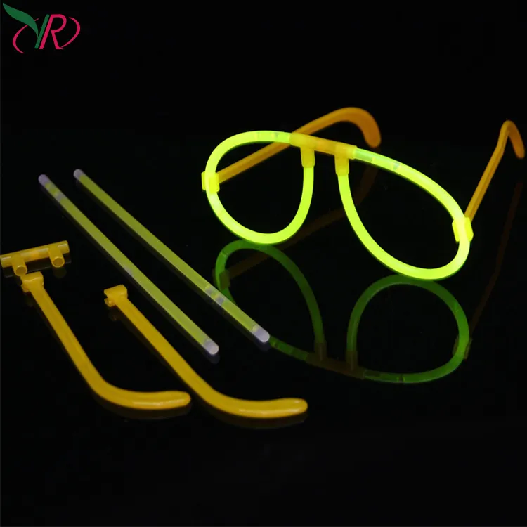 Luz resplandor de fluorescencia gafas para la fiesta de Navidad de resplandor en El oscuro consolador de vidrio tubo El alambre de gafas de sol neón gafas